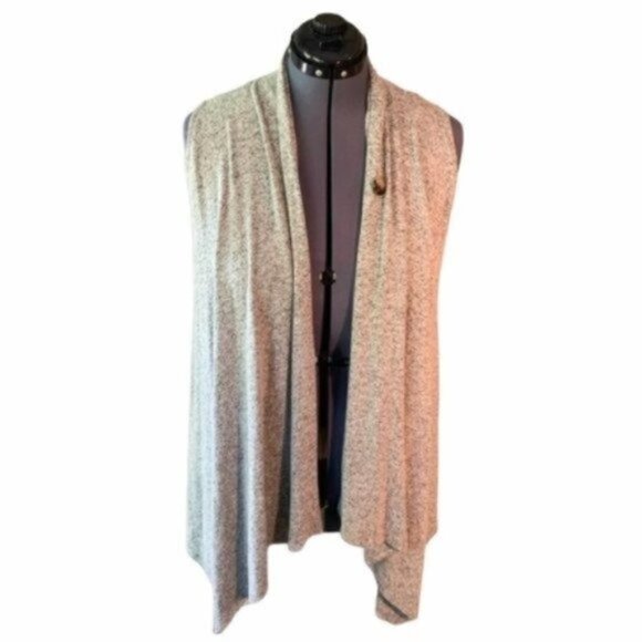 Vine & Love Sleeveless Duster Cardigan Light Gray - Picture 1 of 8